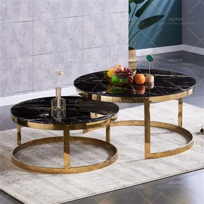 Moderne zwarte marmeren salontafel